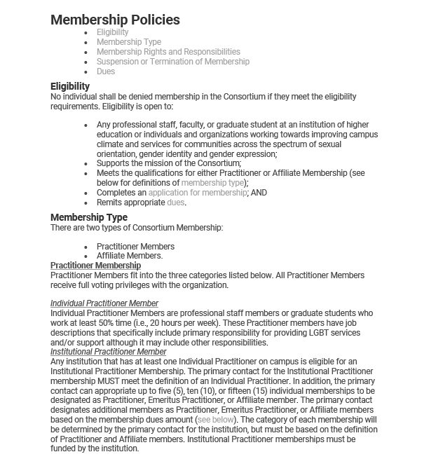 Membership Policy